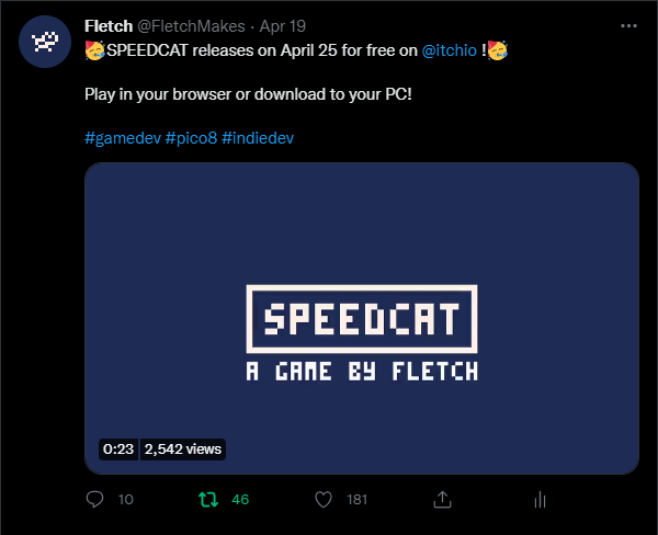 Screenshot of SPEECAT announcement on Twitter